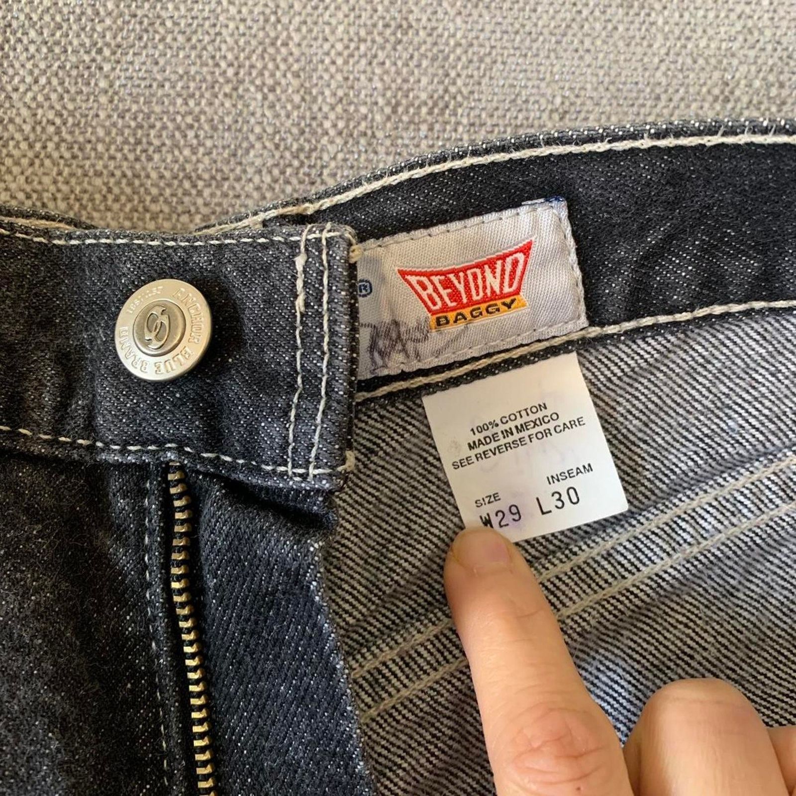Anchor Blue Y2K Anchor Blue Beyond Baggy Black Denim Jeans Size US 28 / EU 44 - 8 Thumbnail