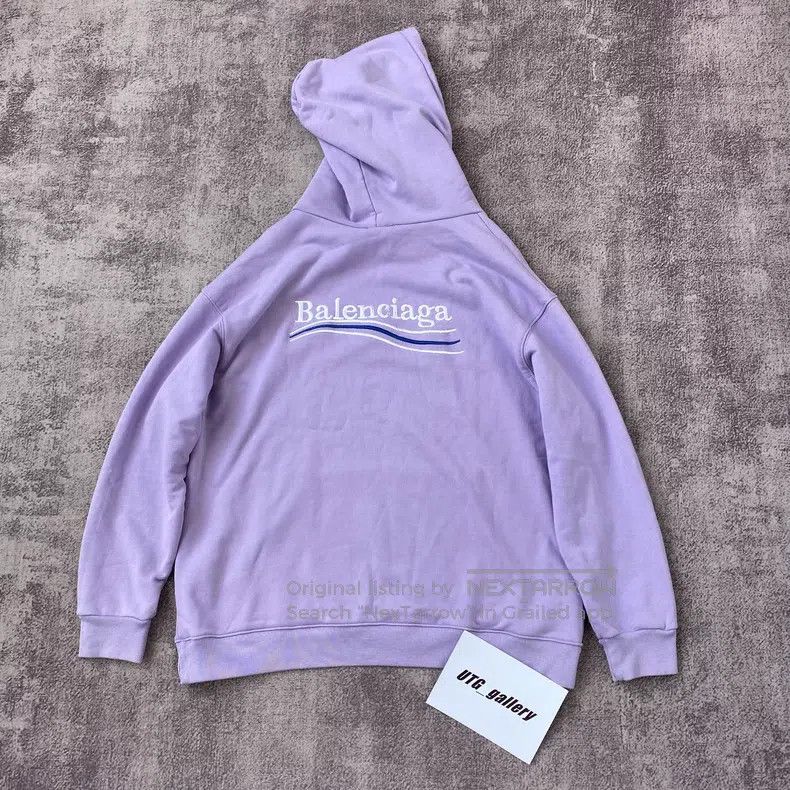 Balenciaga Balenciaga Embroidered wave Coke lavender purple hoodie Size US L / EU 52-54 / 3 - 2 Thumbnail