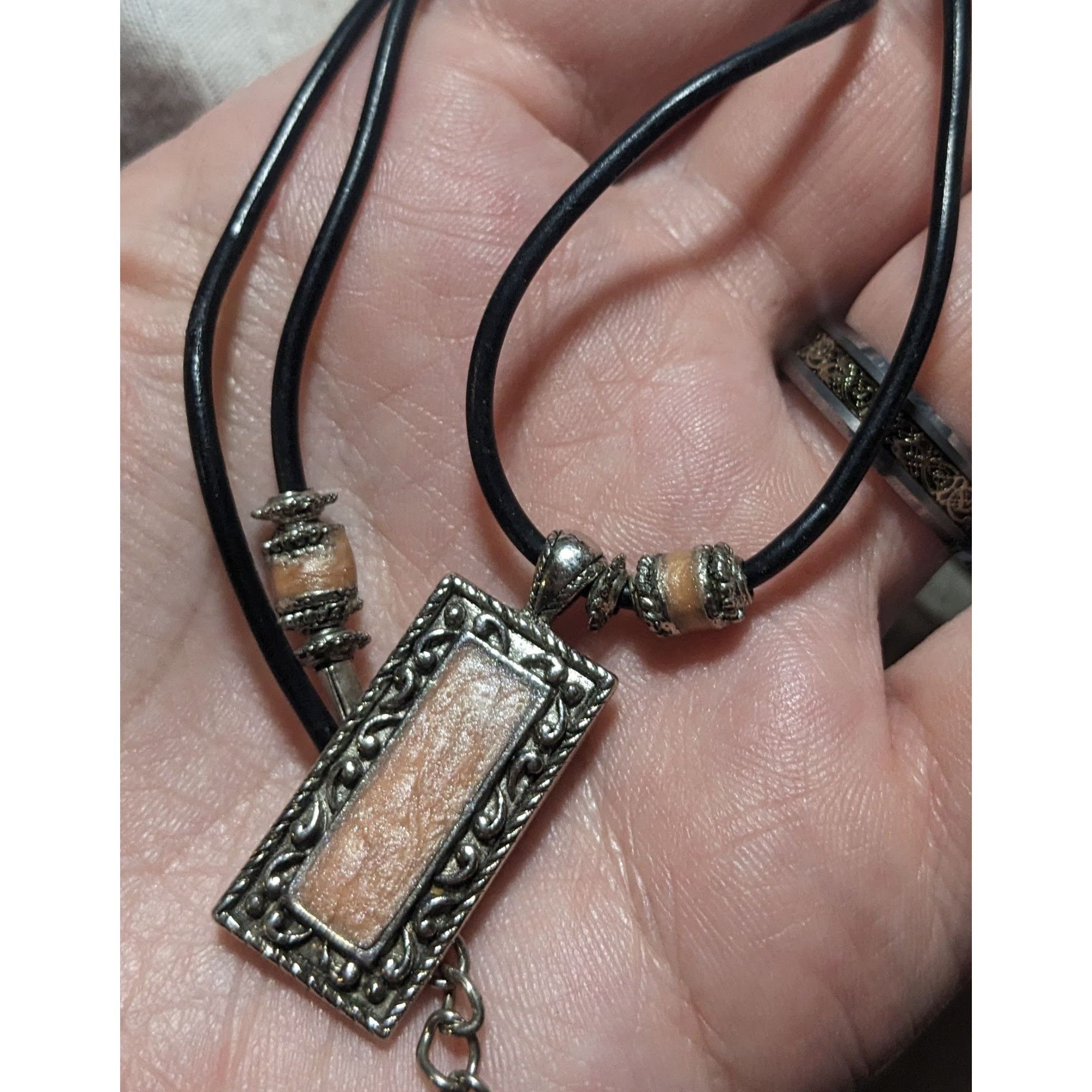 Other Vintage Boho Pendant Necklace With Pink Enamel Size ONE SIZE - 5 Thumbnail