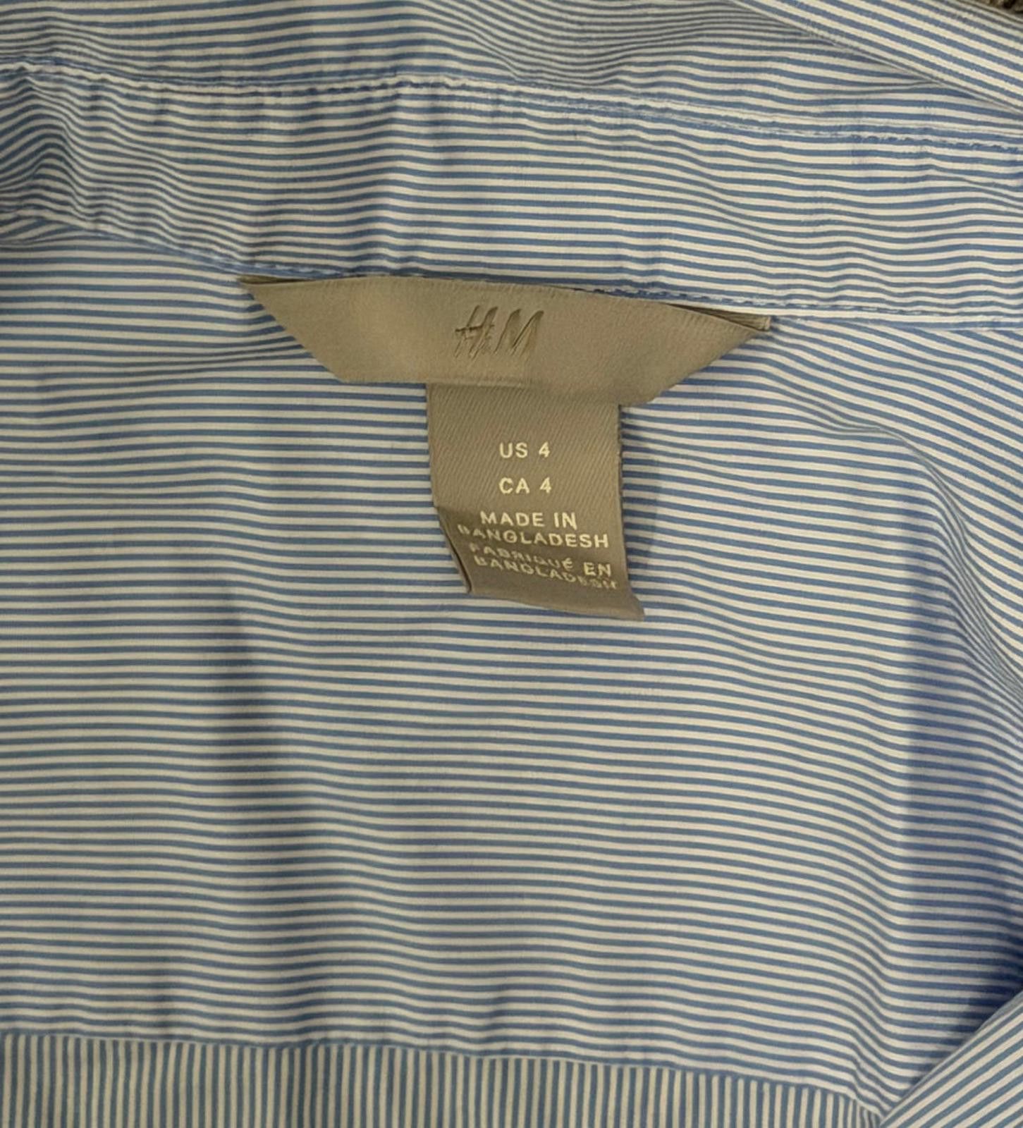 H&M H&M Button-up Longsleeve Shirt in Striped Blue (US 4) Size S / US 4 / IT 40 - 6 Thumbnail