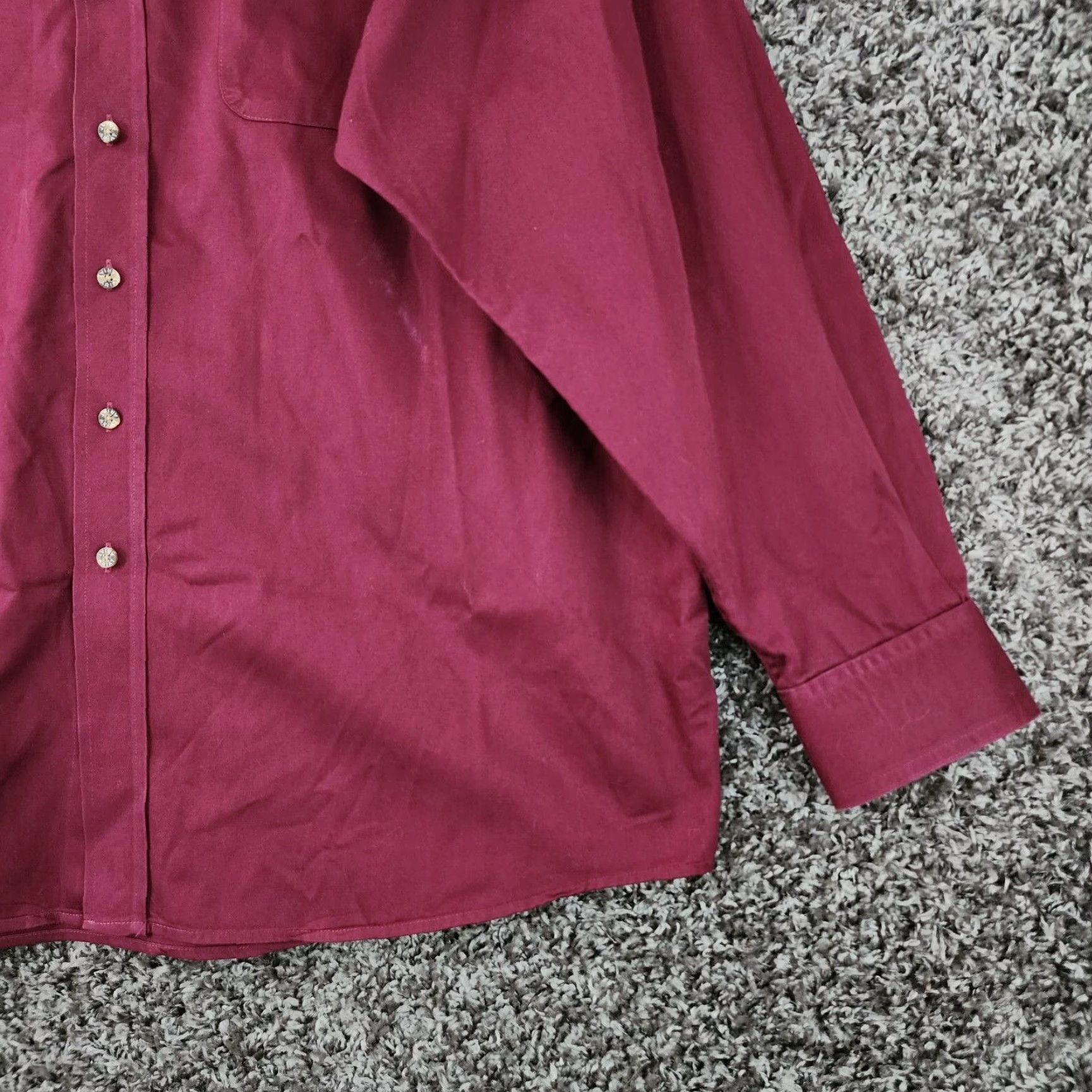 Ariat VINTAGE Ariat Shirt Mens 2XL Long Sleeve Button-Up Maroon Red Distressed Front 90s? Size US XXL / EU 58 / 5 - 2 Thumbnail