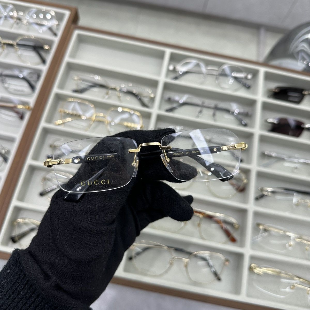 Gucci GUCCI GG1221O 001 EYEGLASSES Size ONE SIZE - 2 Thumbnail