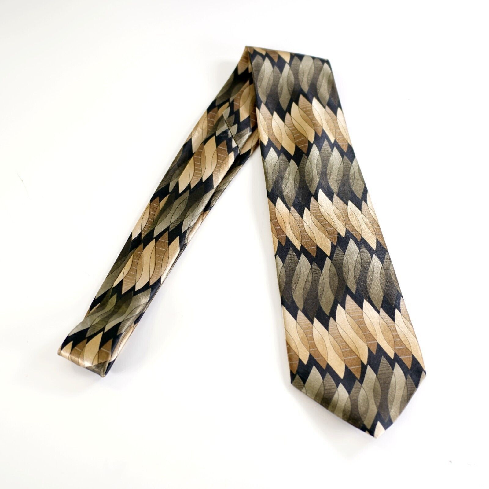David Taylor David Taylor Green Tan Abstract Geometric Wide Print Polyest Size ONE SIZE - 6 Thumbnail
