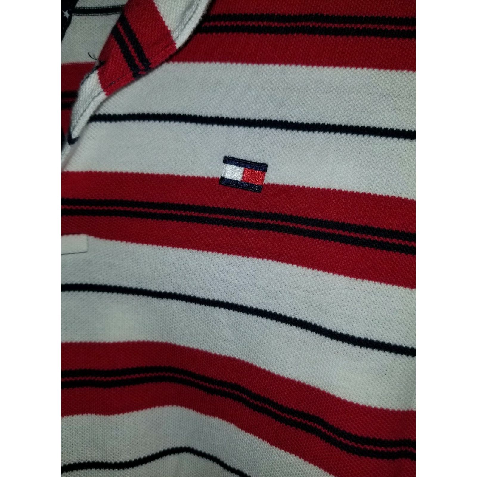 Tommy Hilfiger VINTAGE Tommy Hilfiger Polo Shirt Women's 3/4 Sleeve Patriotic Polo Shirt L Black Polo Shirt Women L Size L / US 10 / IT 46 - 2 Thumbnail