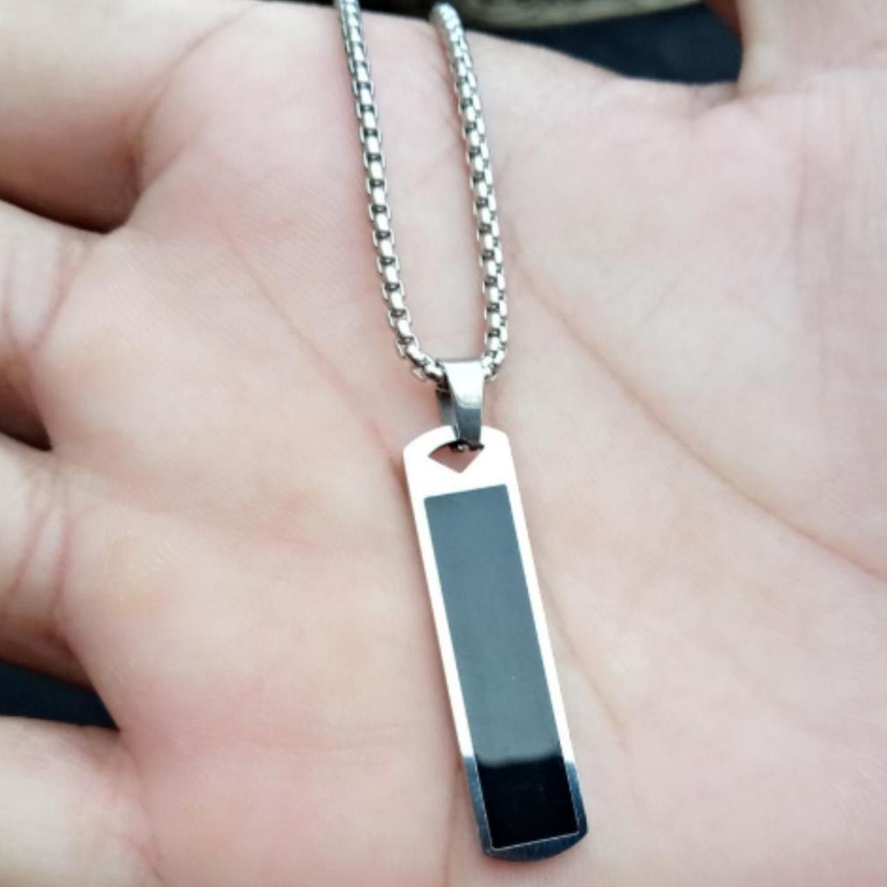 Other Silver Color Metal Chain Black Onyx Size ONE SIZE - 2 Thumbnail