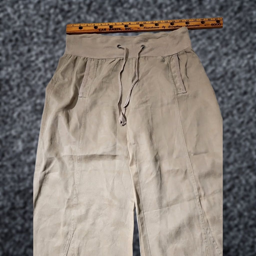 Soft Surroundings Soft Surroundings Pants Womens Size 5 Beige Pull On Wide Leg Flare Drawstring Knit Relaxed Inseam 30 in Beiges Womens Pants Size 27" / US 4 / IT 40 - 1 Thumbnail