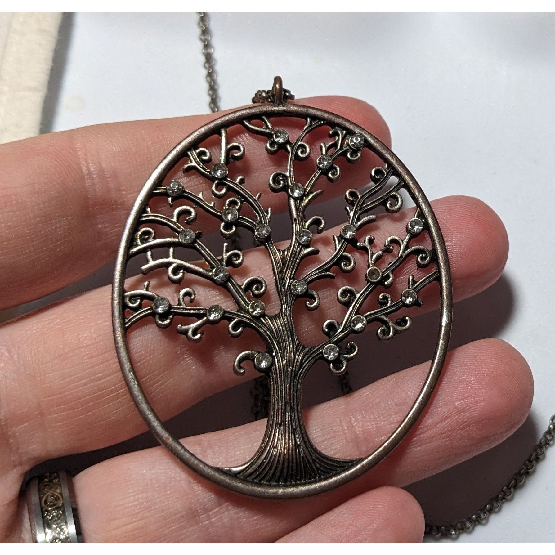 Other Silver Gemmed Tree Of Life Pendant Necklace Size ONE SIZE - 6 Thumbnail