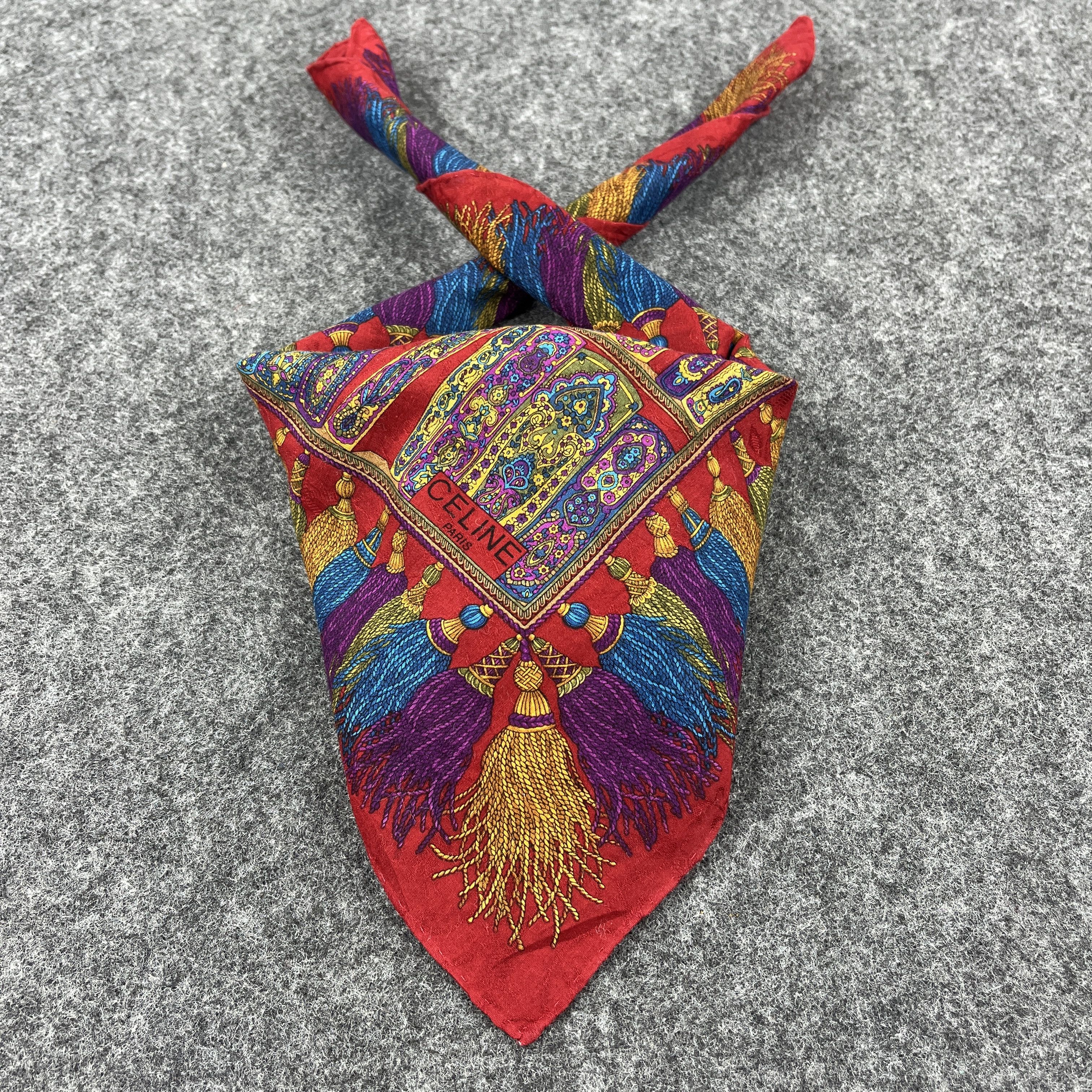Vintage Vintage Celine Bookshelf Handkerchief / Neckerchief B115 Size ONE SIZE - 1 Thumbnail