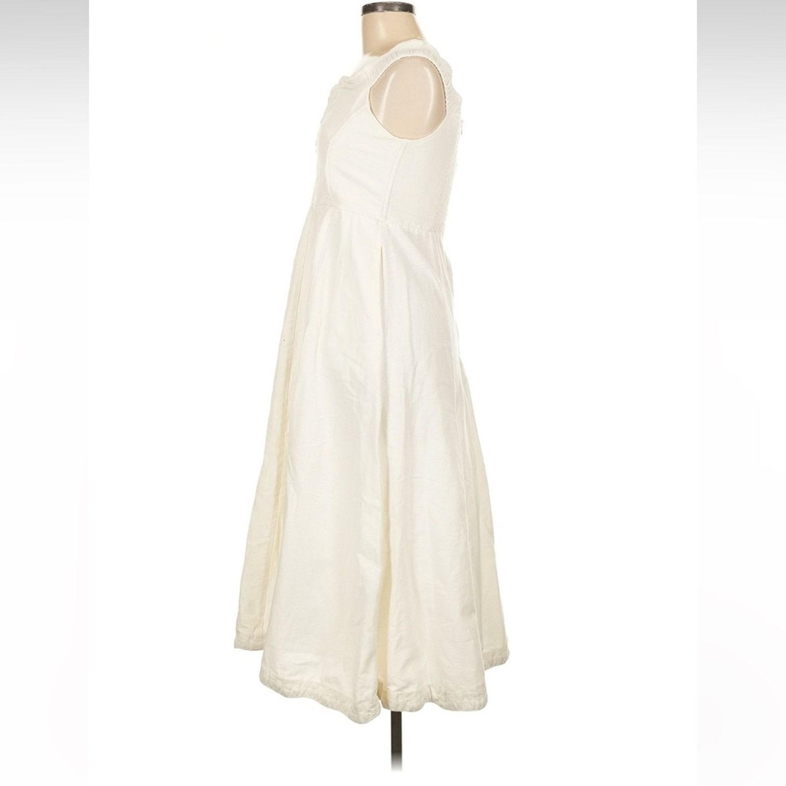 Sea New York Sea New York Ivory Midi Dress - Size 6 - Linen Blend Size M / US 6-8 / IT 42-44 - 4 Thumbnail