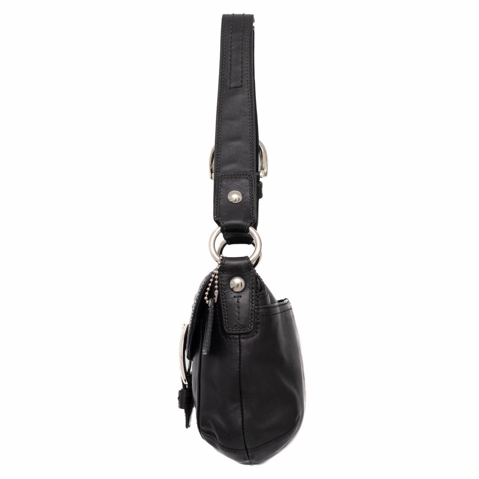 Coach Coach Medium Soho F13105 Y2K Black Leather Flap Shoulder Bag Size ONE SIZE - 4 Thumbnail