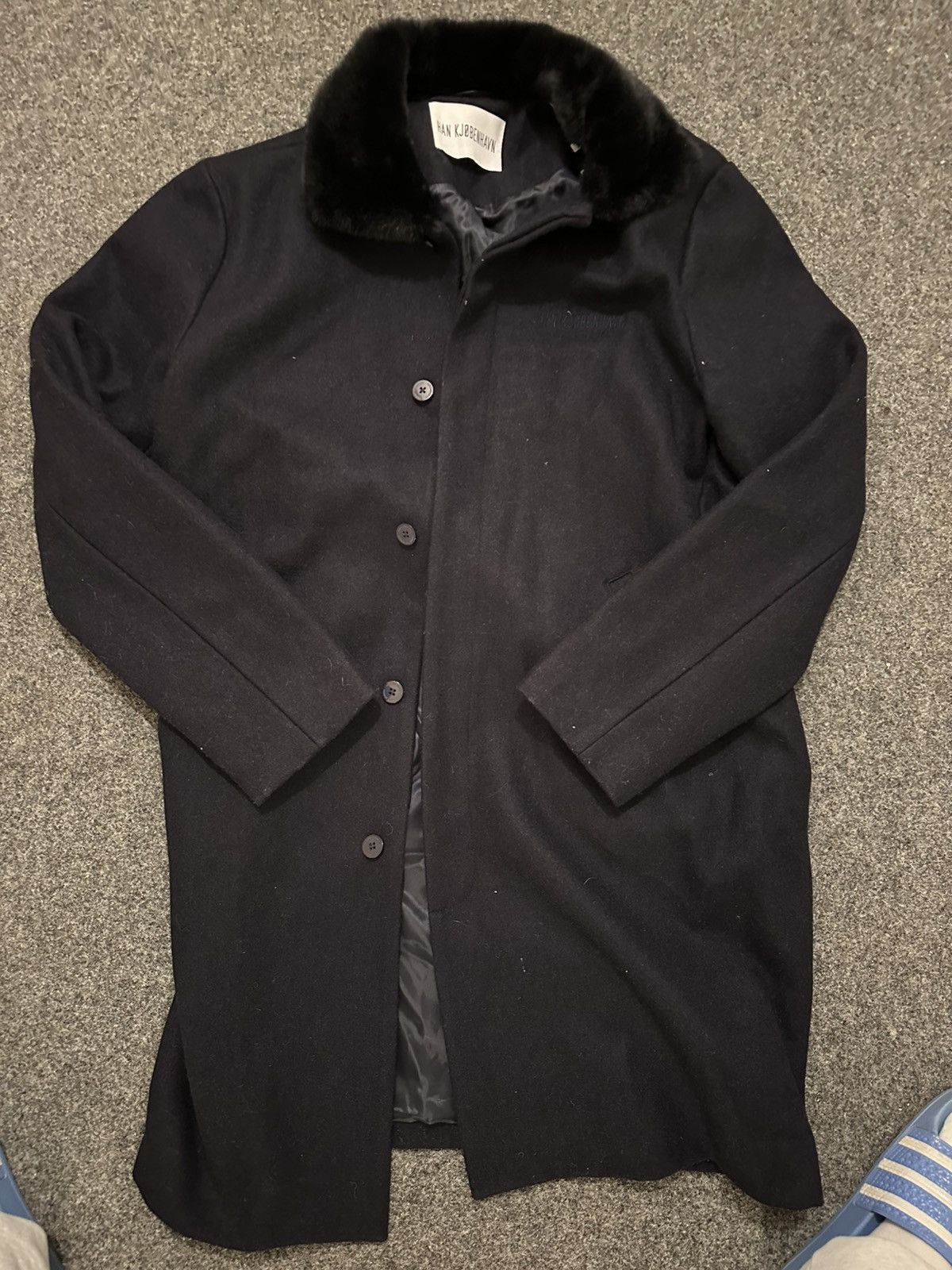 Han Kjobenhavn Winter Trench Jacket Navy Wool XL Size US XL / EU 56 / 4 - 2 Thumbnail
