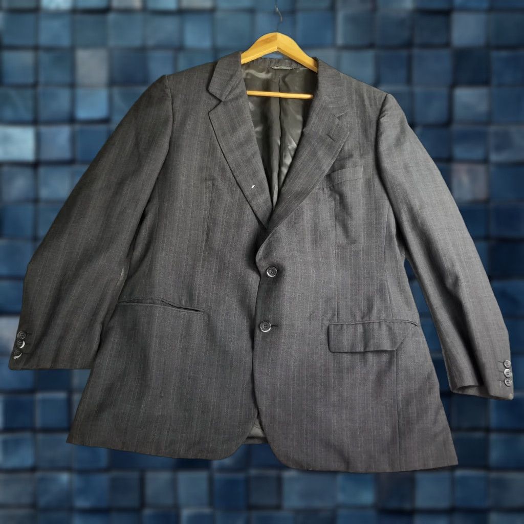 Ermenegildo Zegna VINTAGE Ermenegildo Zegna Suit Jacket Men 40R Wool Silk Tweed Gray Business Casual Blazer Size 40R - 1 Thumbnail