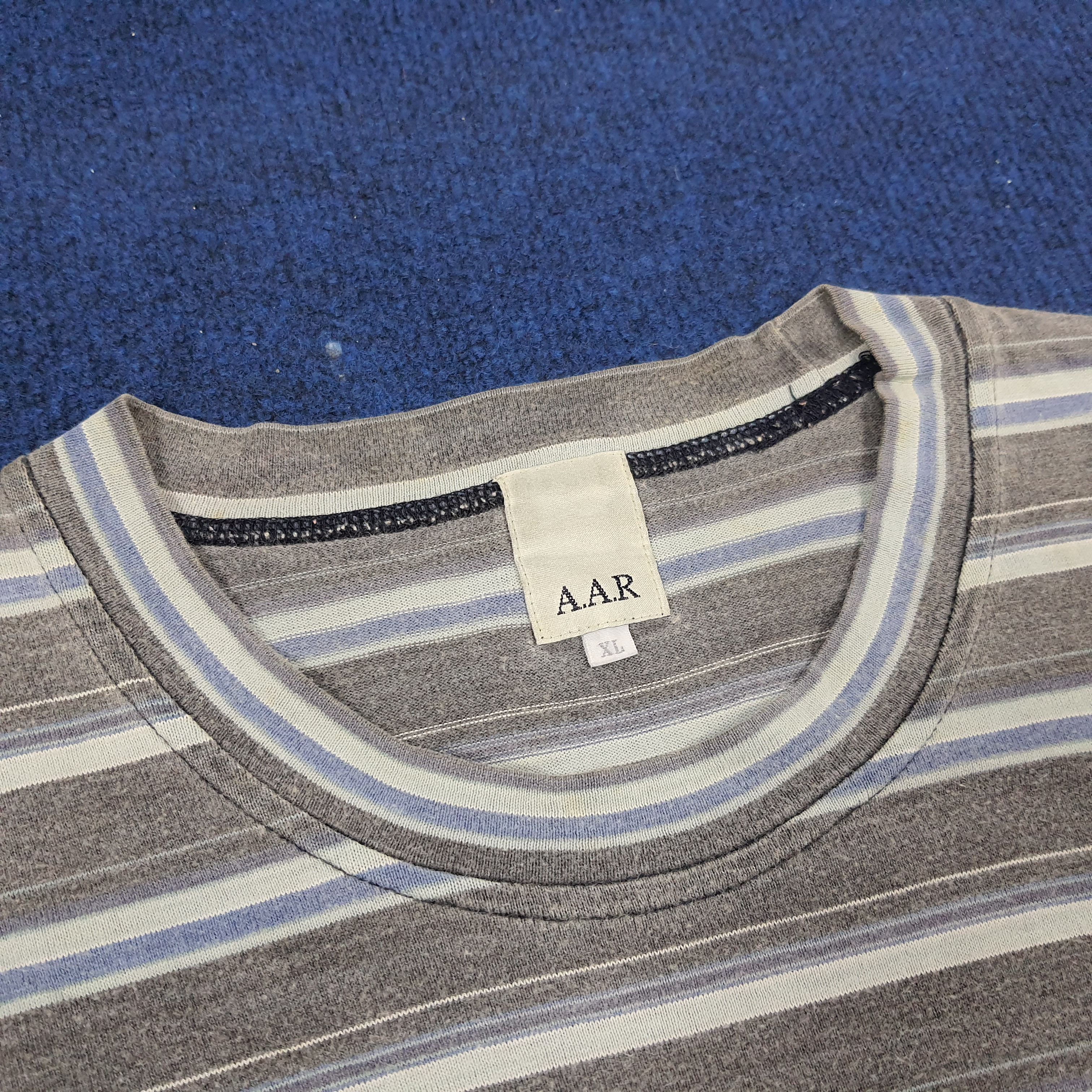 Japanese Brand × Vintage × Yohji Yamamoto Vintage A.A.R Yohji Yamamoto Striped Japanese Brand T-shirt Size US L / EU 52-54 / 3 - 4 Thumbnail