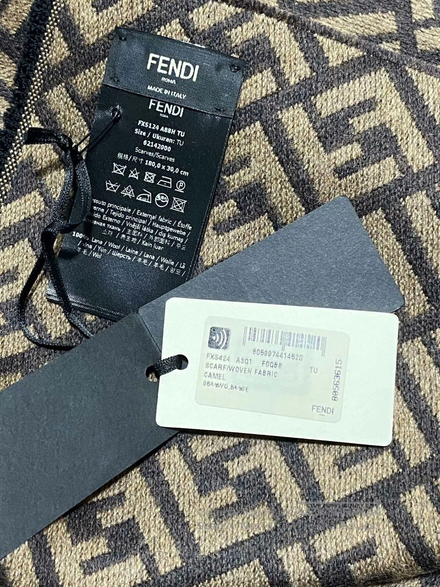Fendi Fendi Wool All-over Print Scarf. Size ONE SIZE - 5 Thumbnail