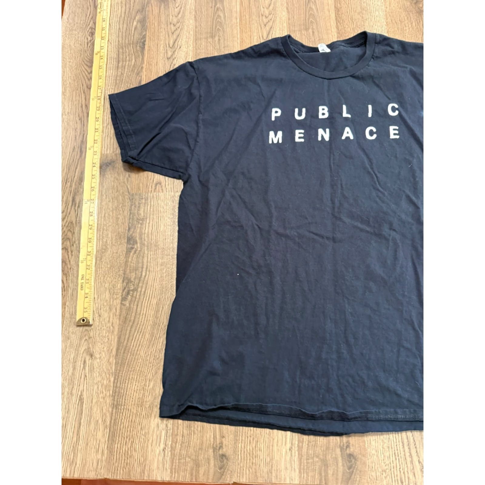 Fruit Of The Loom Fruit of the Loom Shirts Men XL Black Crew Neck PUBLIC MENACE T-Shirt Size US XL / EU 56 / 4 - 4 Thumbnail