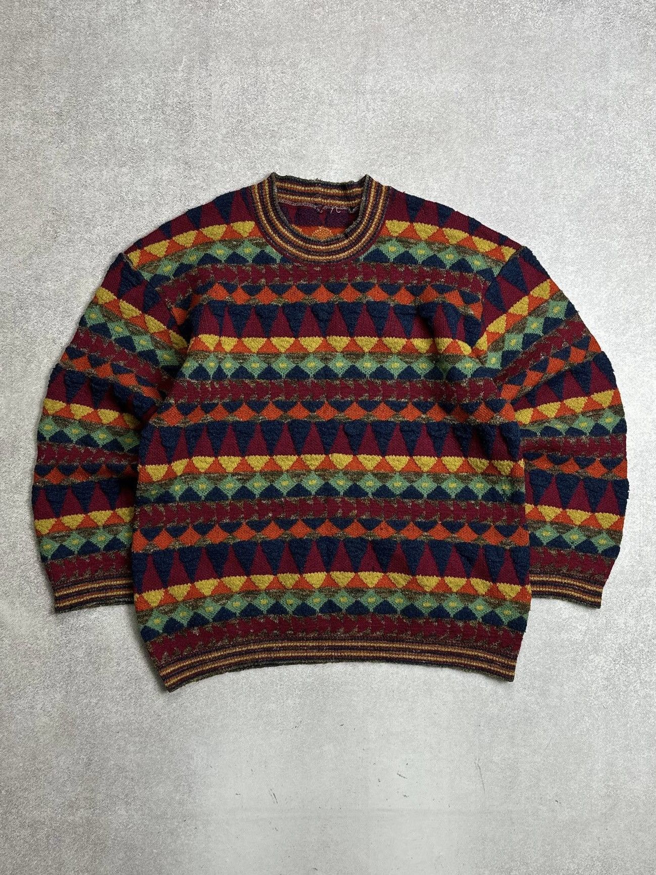 Missoni Vintage 90s Missoni Knit Sweater Coogi Style L Size US L / EU 52-54 / 3 - 1 Thumbnail