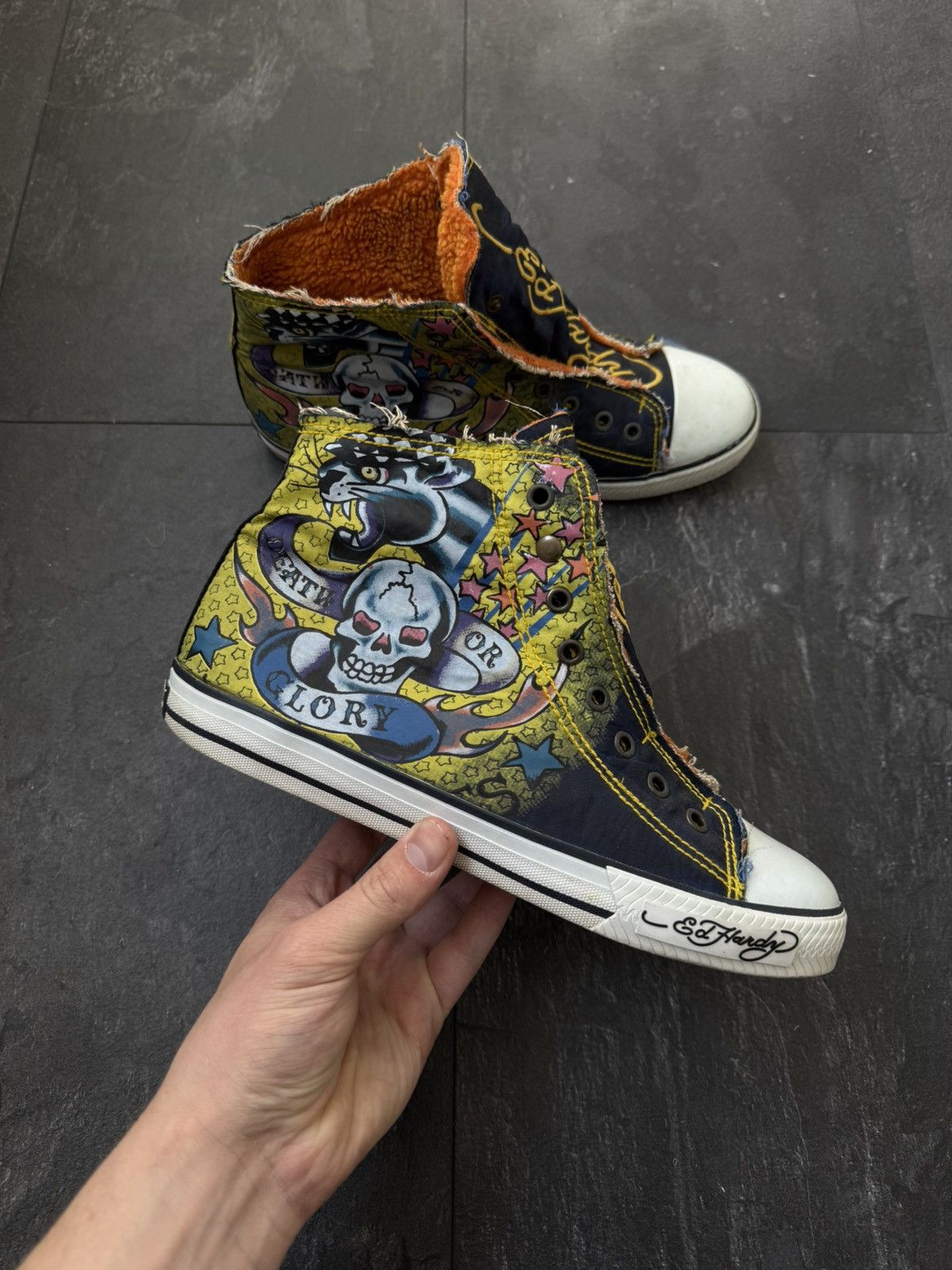 Ed Hardy × Japanese Brand × Vintage Mens Vintage Ed Hardy sneakers shoes skull dragon y2k rare Size US 8 / IT 38 - 2 Thumbnail