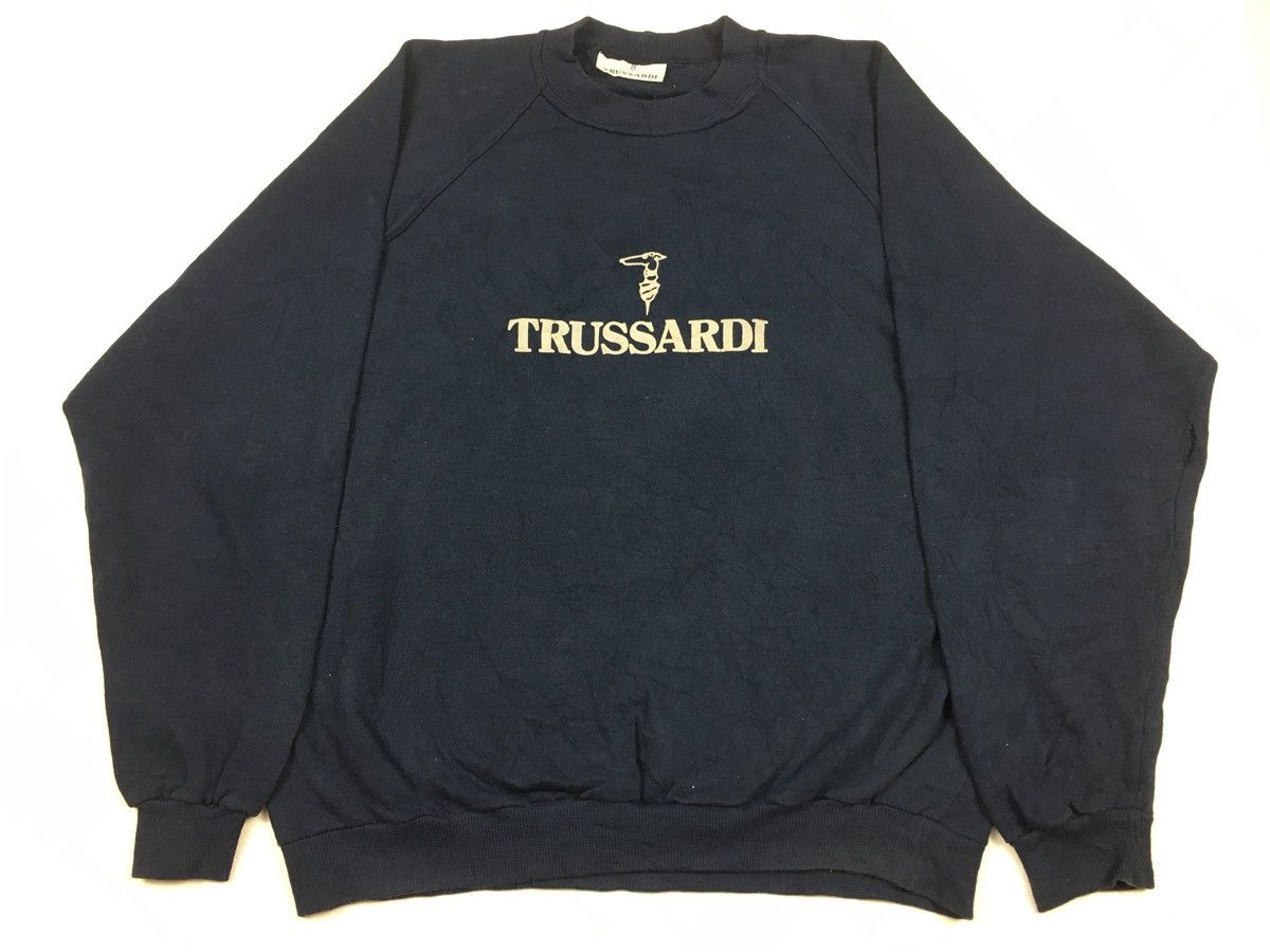 Trussardi 90s Trussardi Pullover Crewneck Sweatshirt Big Logo Design Size US L / EU 52-54 / 3 - 1 Thumbnail