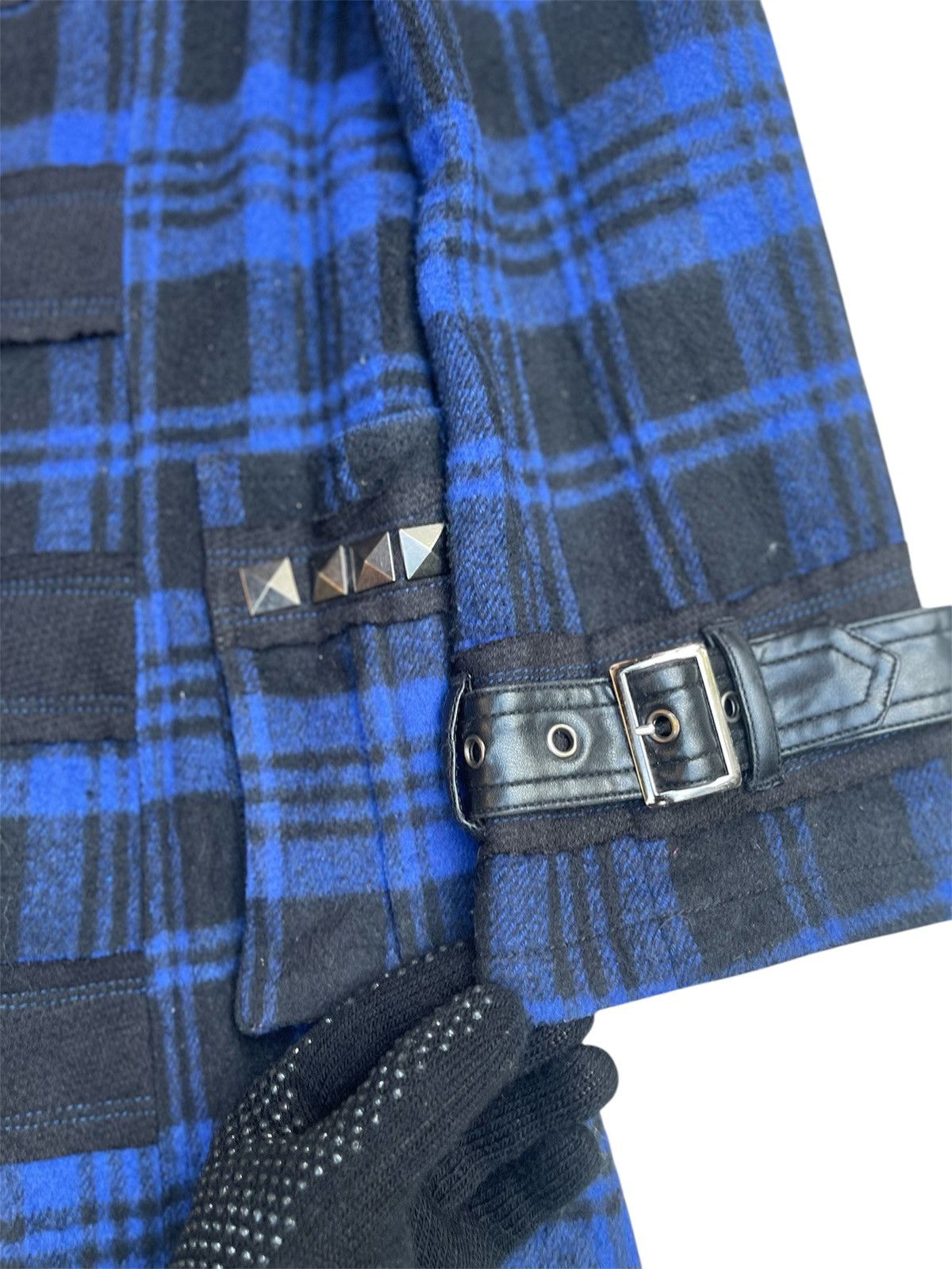 If Six Was Nine Algonquins Punk Tartan Buckle Coat With Faux Fur Hood Size M / US 6-8 / IT 42-44 - 5 Thumbnail