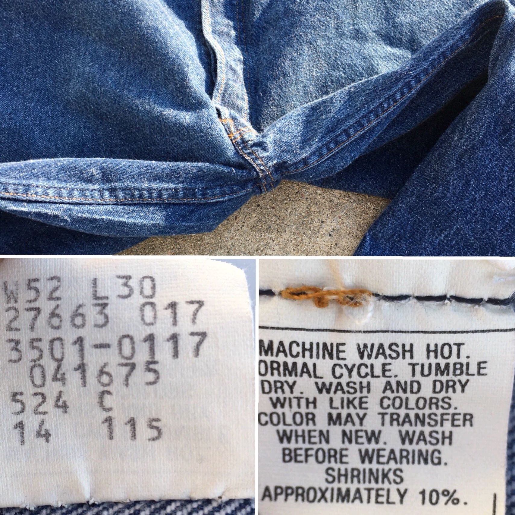 47 VINTAGE Levi’s 501 Jeans Made In USA 52 X 30 47 X 27.25 Button Fly Denim Blue Big & Tall Mens Jeans Size US 30 / EU 46 - 6 Thumbnail