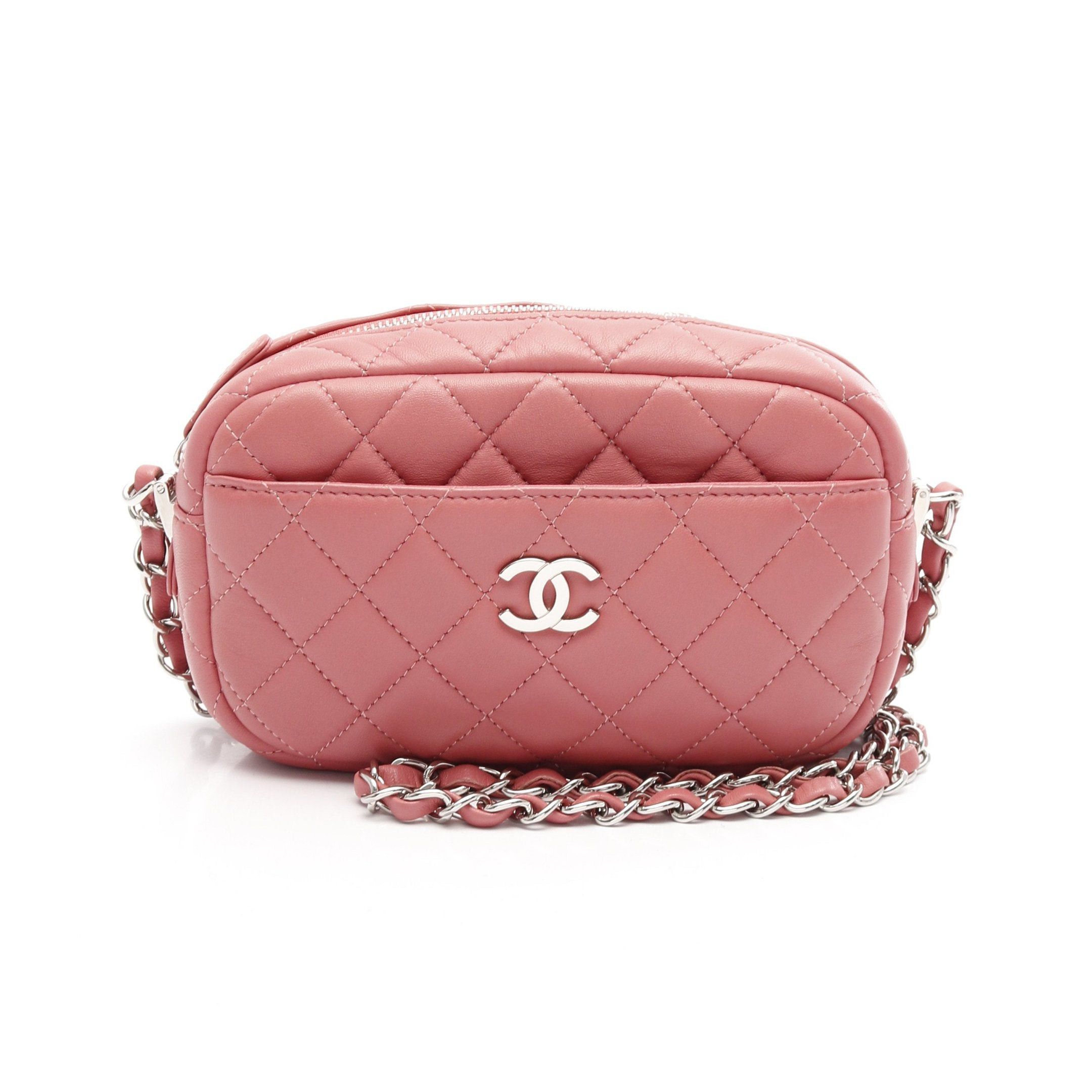 Chanel Chanel Matelasse Chain Shoulder Bag Lambskin Pink Silver Hardware Size ONE SIZE - 1 Thumbnail