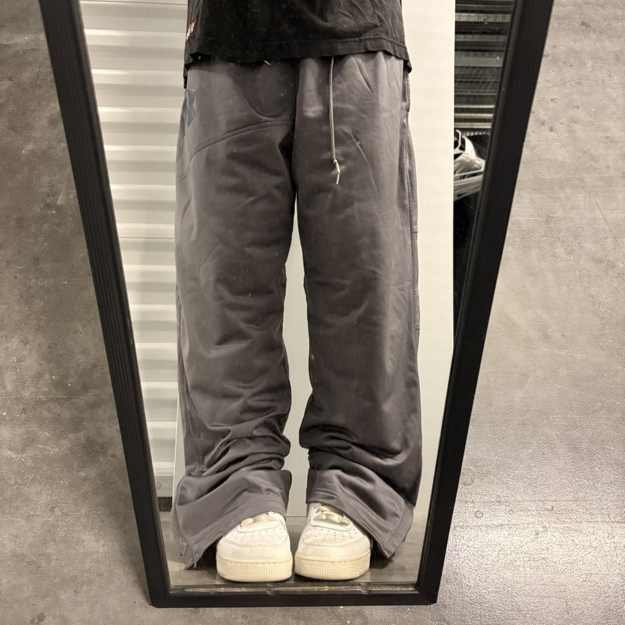 Under Armour Crazy Vintage Y2K/2000s Super Baggy Grey Under Armour Loose Skater Style Leg Zipper Sweatpants! Size US 40 / EU 56 - 1 Thumbnail