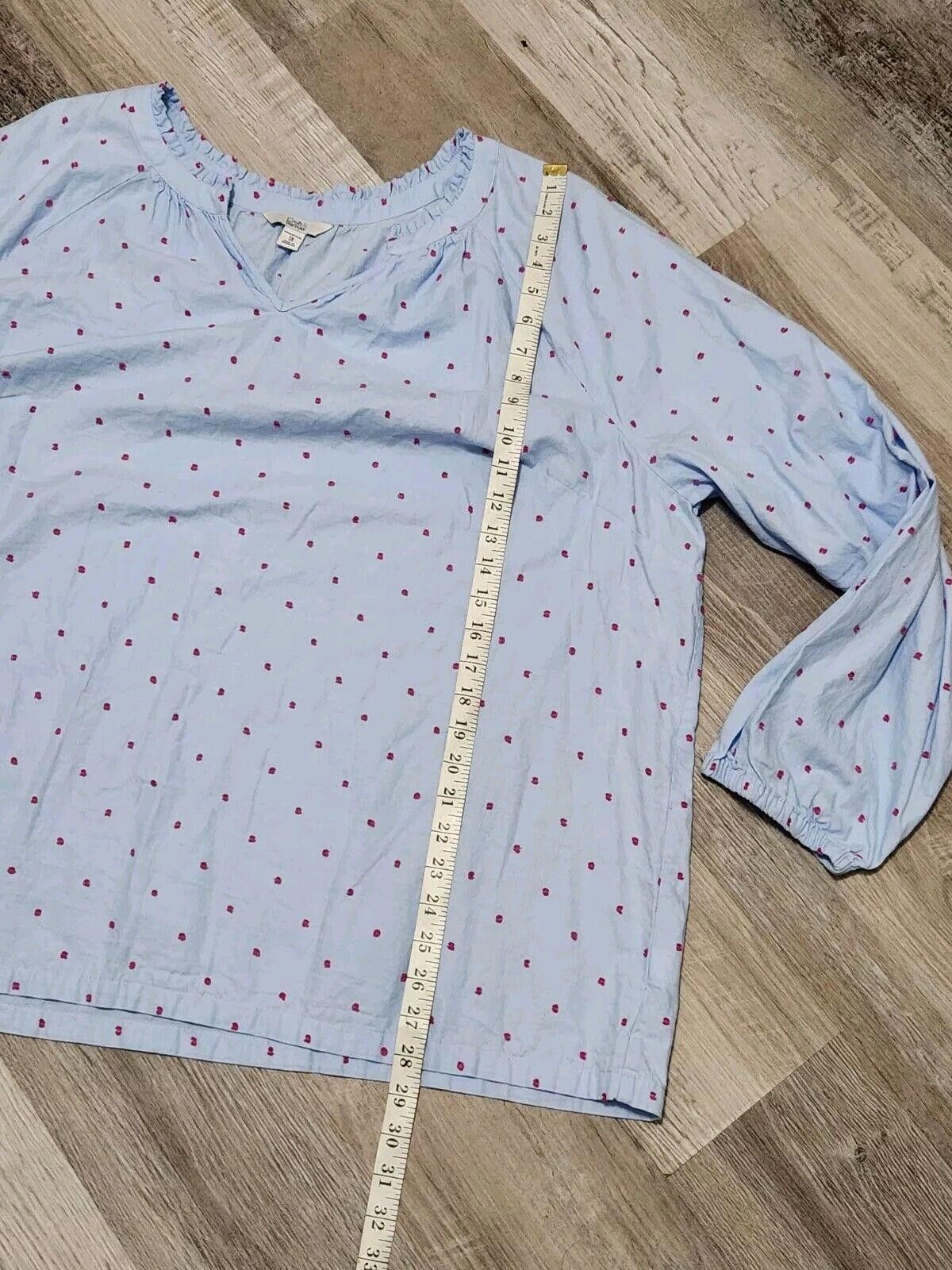 Croft & Barrow Croft And Barrow Top Plus Size 3x Blue Pink Polka Dot Size 3XL / US 20-22 - 6 Thumbnail