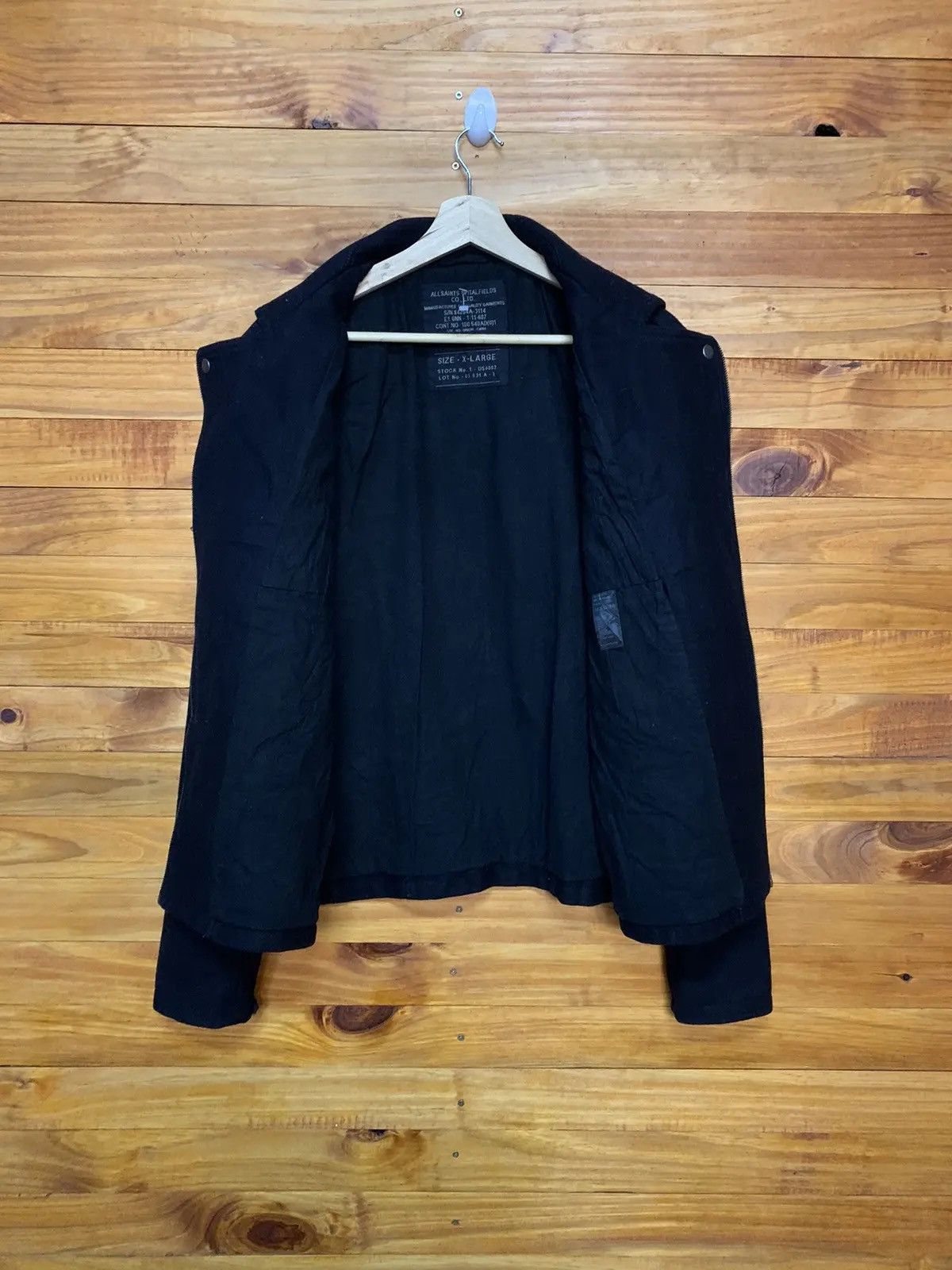 Allsaints AllSaints Spitalfields Wool Biker Jacket – Men’s Black Moto Size US XL / EU 56 / 4 - 9 Thumbnail