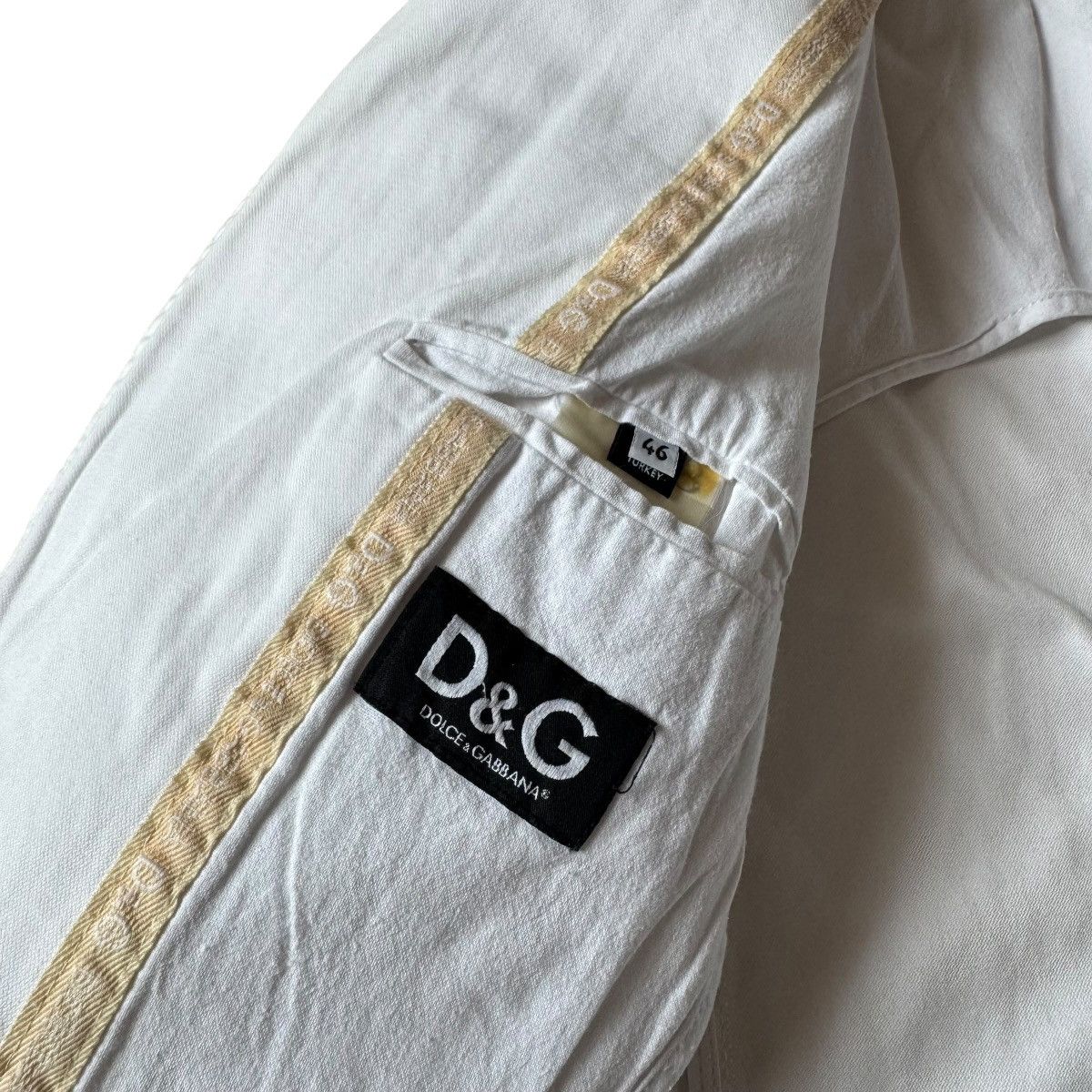 Dolce & Gabbana Dolce & Gabbana White Cotton Single Breast Coat Size 46S - 11 Thumbnail