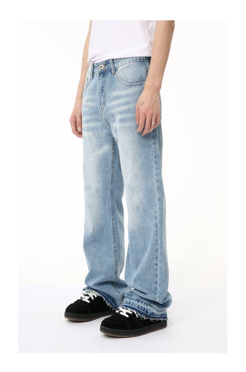 Japanese Brand × Jean Light blue simple washed flared denim trousers casual Size US 32 / EU 48 - 4 Thumbnail