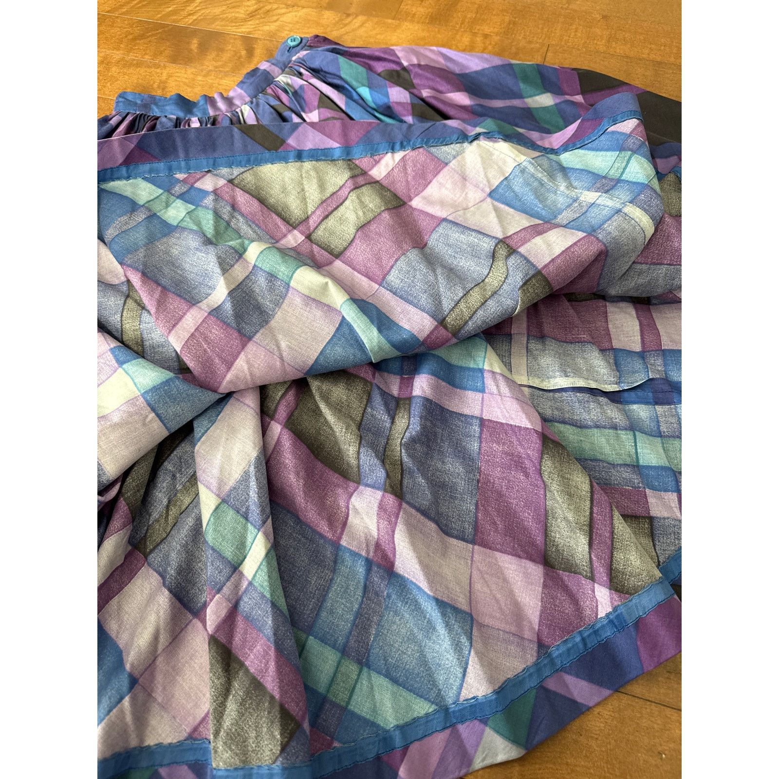 Vintage Vtg 50's circle plaid skirt Modern Jr by Gale & Gale TABIT Size 22" - 13 Thumbnail