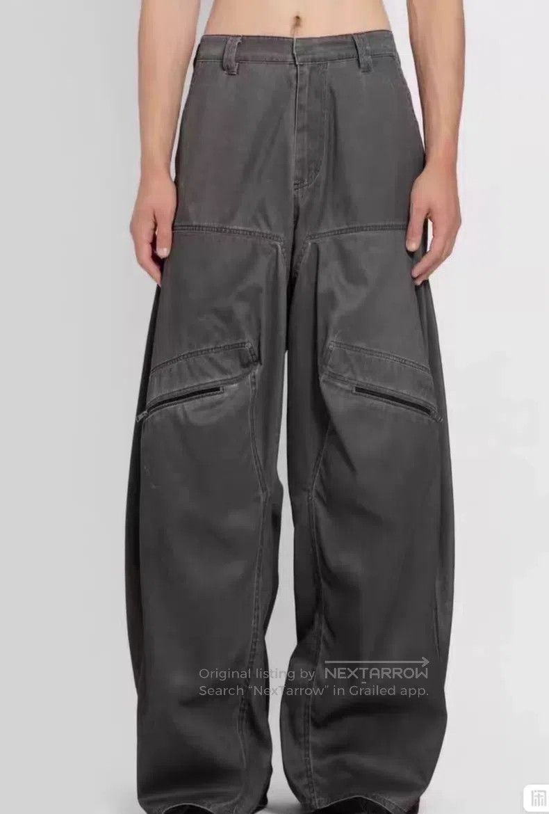 Y/Project Y/Project Size L Coated Fabric Carbon Black Cargo Wide Leg Size US 27 - 3 Thumbnail