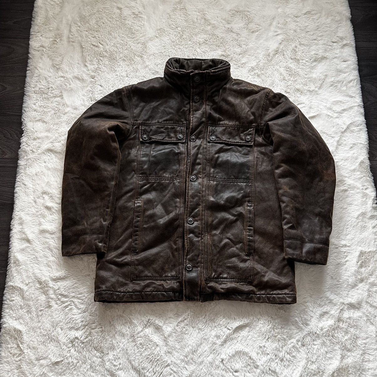 ジャケット・アウター archive faded single leather jacket Vintage Faded Leather Jacket - Etsy
