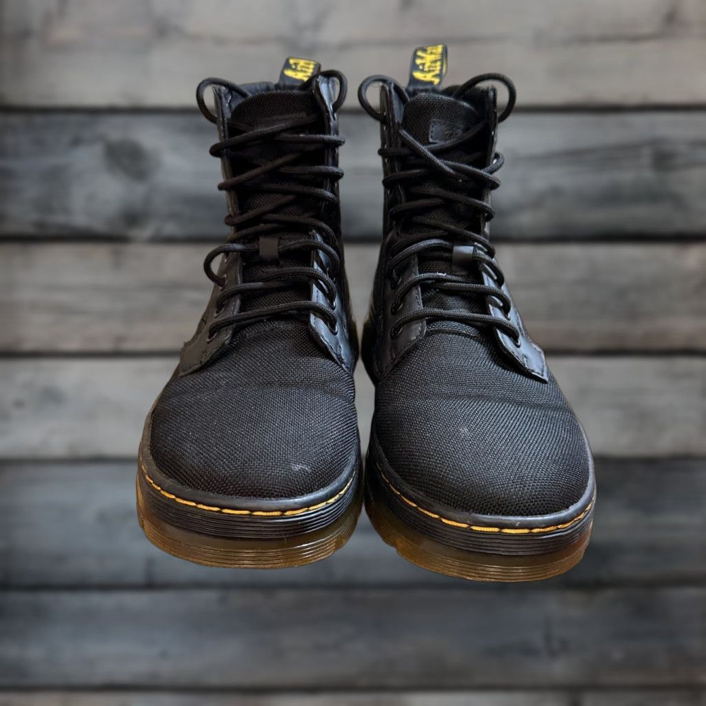 Dr. Martens Dr. Martens Boots Women 9 Black Nylon Canvas Lace Up Combat Opium Casual Travel 9 US Mens Womens Boys Girls Size US 7 / IT 37 - 1 Thumbnail