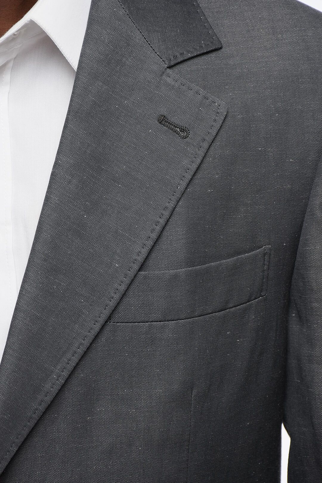 Brunello Cucinelli og1mm0725 Single-breasted Linen Blend Suit in Dark Grey Size US XL / EU 56 / 4 - 3 Thumbnail