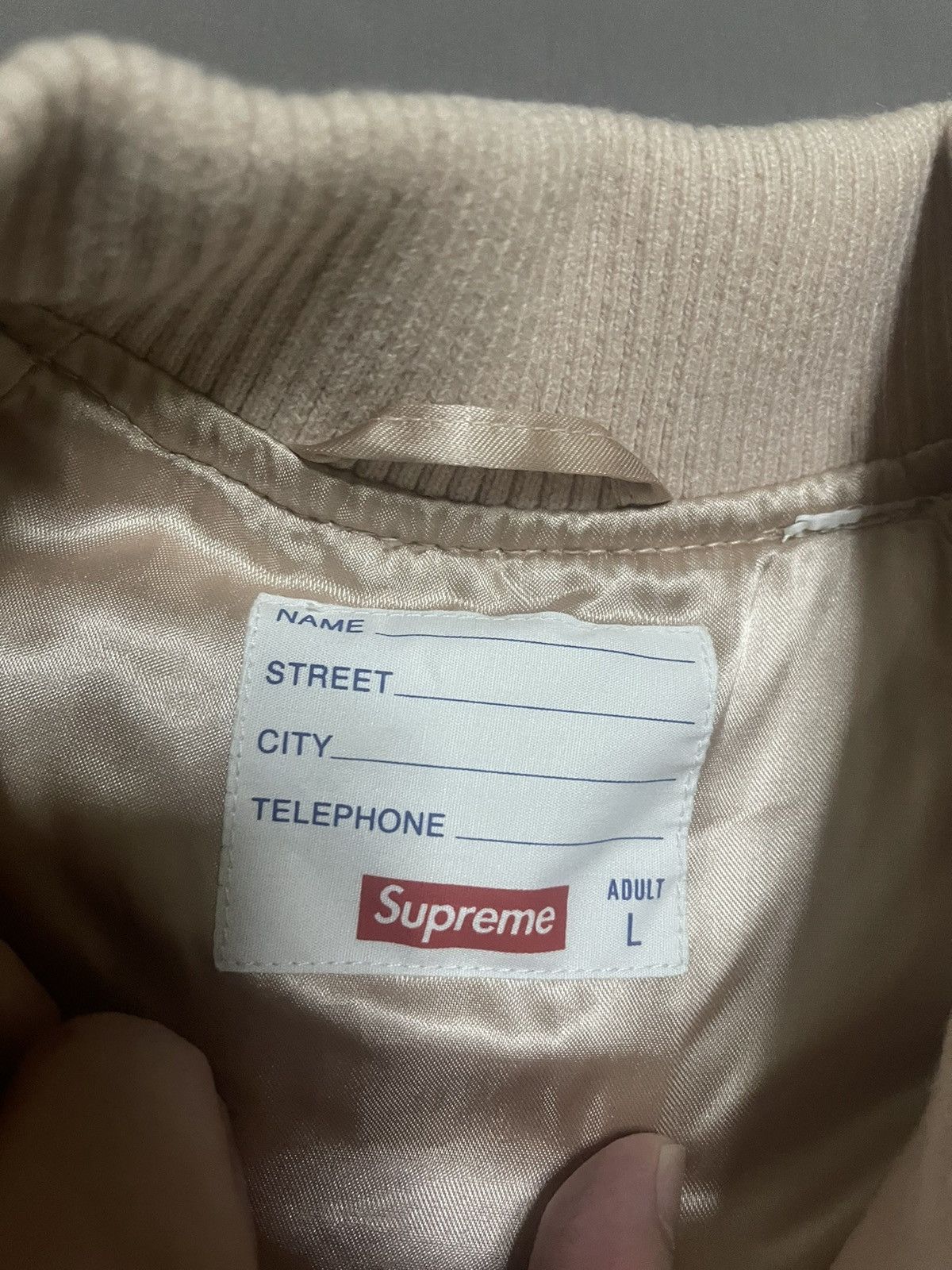 Supreme Supreme Jamie Reid it's all bollocks varisty jacket pink Size US L / EU 52-54 / 3 - 4 Thumbnail