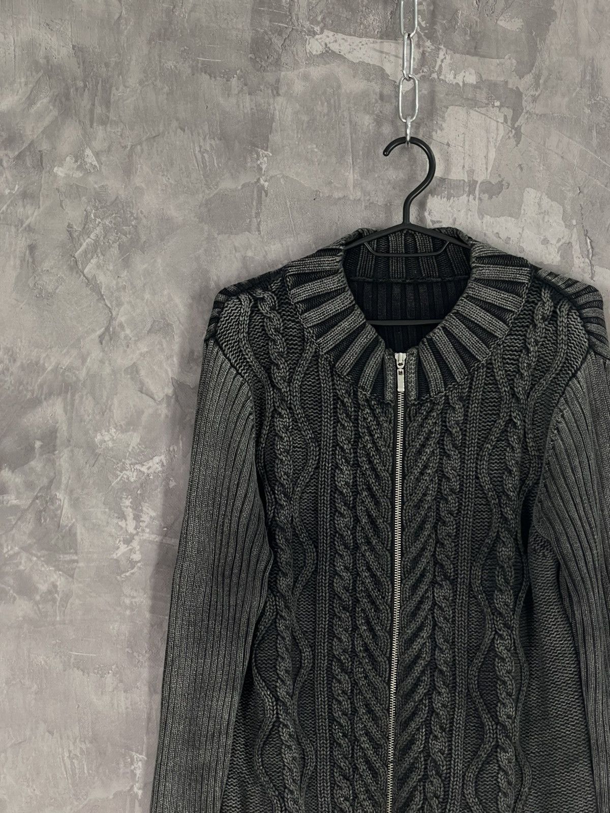 Vintage Y2K VTG Japanese style 3D striped knit sweater zip D&G style Size US M / EU 48-50 / 2 - 3 Thumbnail