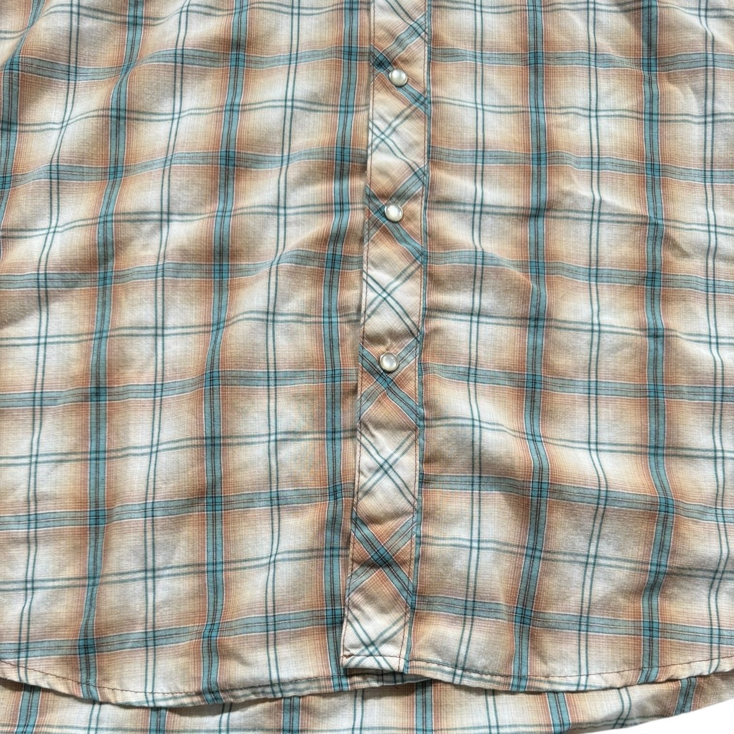 Wrangler Vintage Wrangler Wrancher Tan & Blue Plaid Shirt XL Tall Size US XL / EU 56 / 4 - 2 Thumbnail