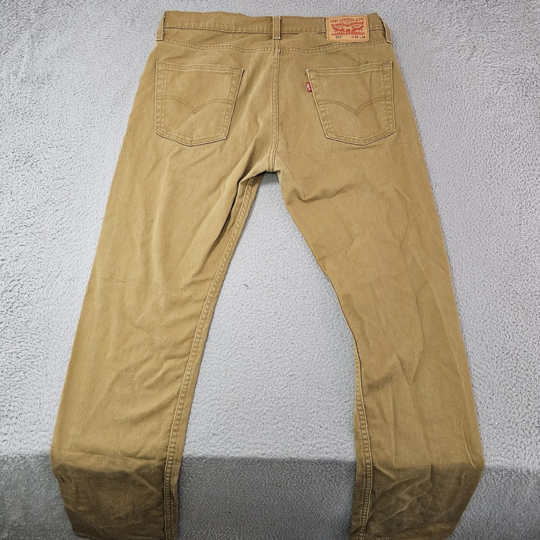 Levi's Levi's 513 Jeans Mens 33x31 Slim Straight Stretch Khaki Denim Casual Pants Belt Zip Pocket Size US 33 - 6 Thumbnail