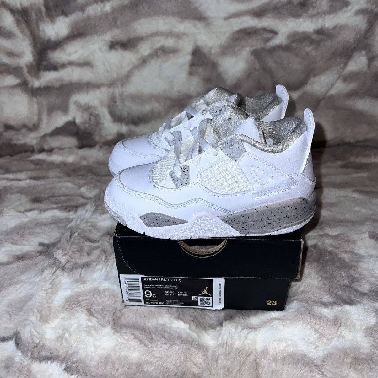 Jordan Brand JORDAN 4 RETRO WHITE OREO (2021)(TD) Size US 9 / EU 42 - 6 Thumbnail