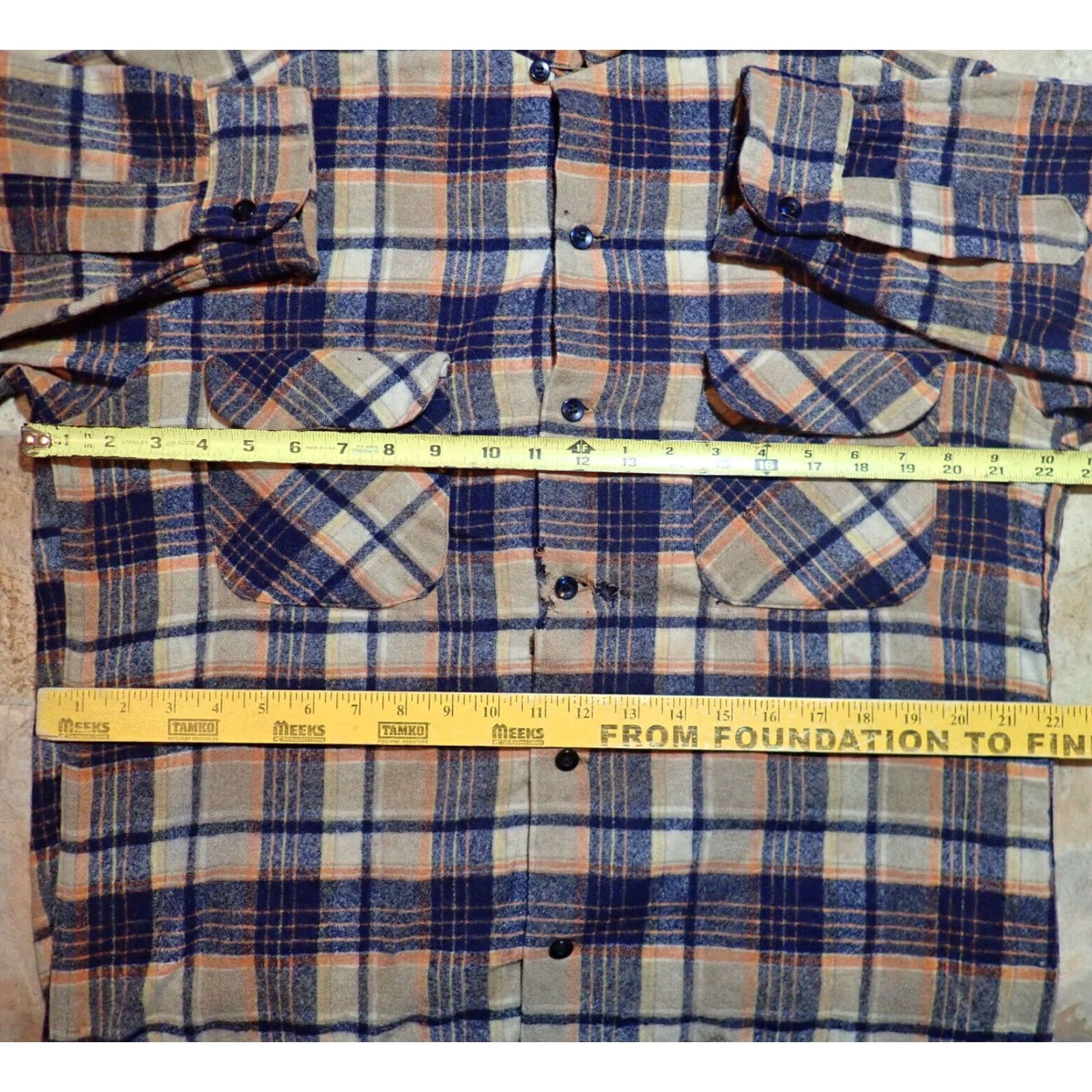 Pendleton VINTAGE 70s PENDLETON MENS MEDIUM BUTTON LOOP COLLAR WOOL SHIRT Size US M / EU 48-50 / 2 - 7 Thumbnail