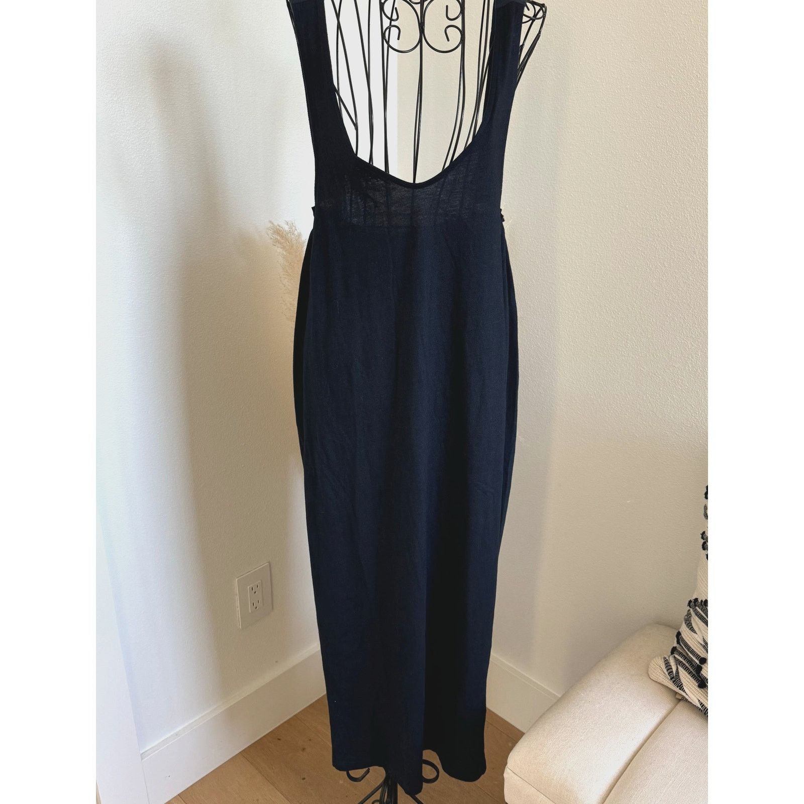 AG Adriano Goldschmied AG Adriano Goldschmied Cotton Midi Open Back Navy Dress Size S / US 4 / IT 40 - 1 Thumbnail