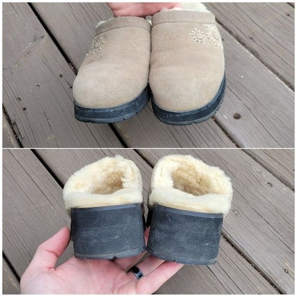 Ugg × Vintage Vintage y2k Ugg Floral Applique Embroidered Tan Suede Leathe Size US 8 / IT 38 - 3 Thumbnail