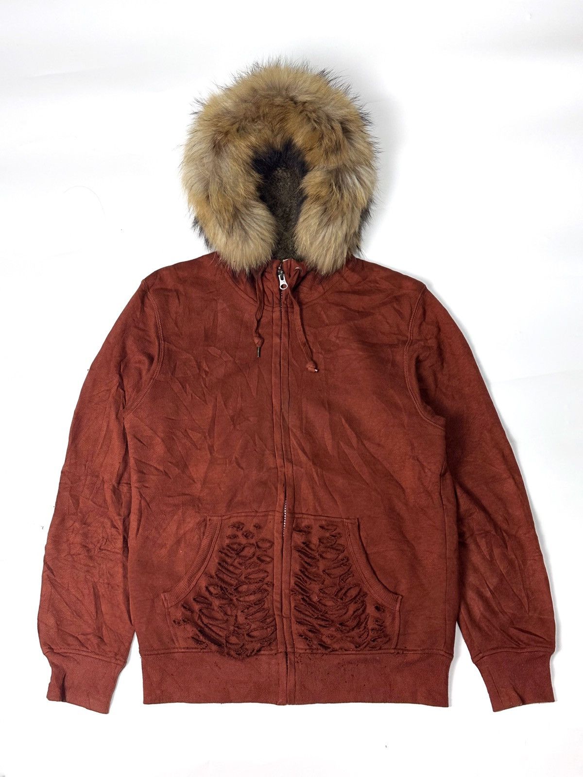 If Six Was Nine × Japanese Brand × Le Grande Bleu (L.G.B.) Fur Distressed Hoodie sherpa trashed uniqlo Size US M / EU 48-50 / 2 - 1 Thumbnail