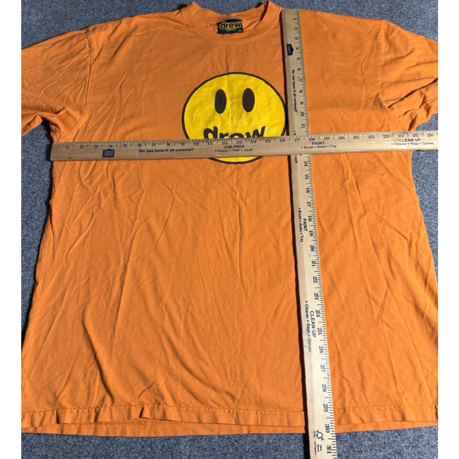 Drew House Drew House T Shirt Short Sleeve Orange Logo Smiley Face Men's XL Size US XL / EU 56 / 4 - 8 Thumbnail