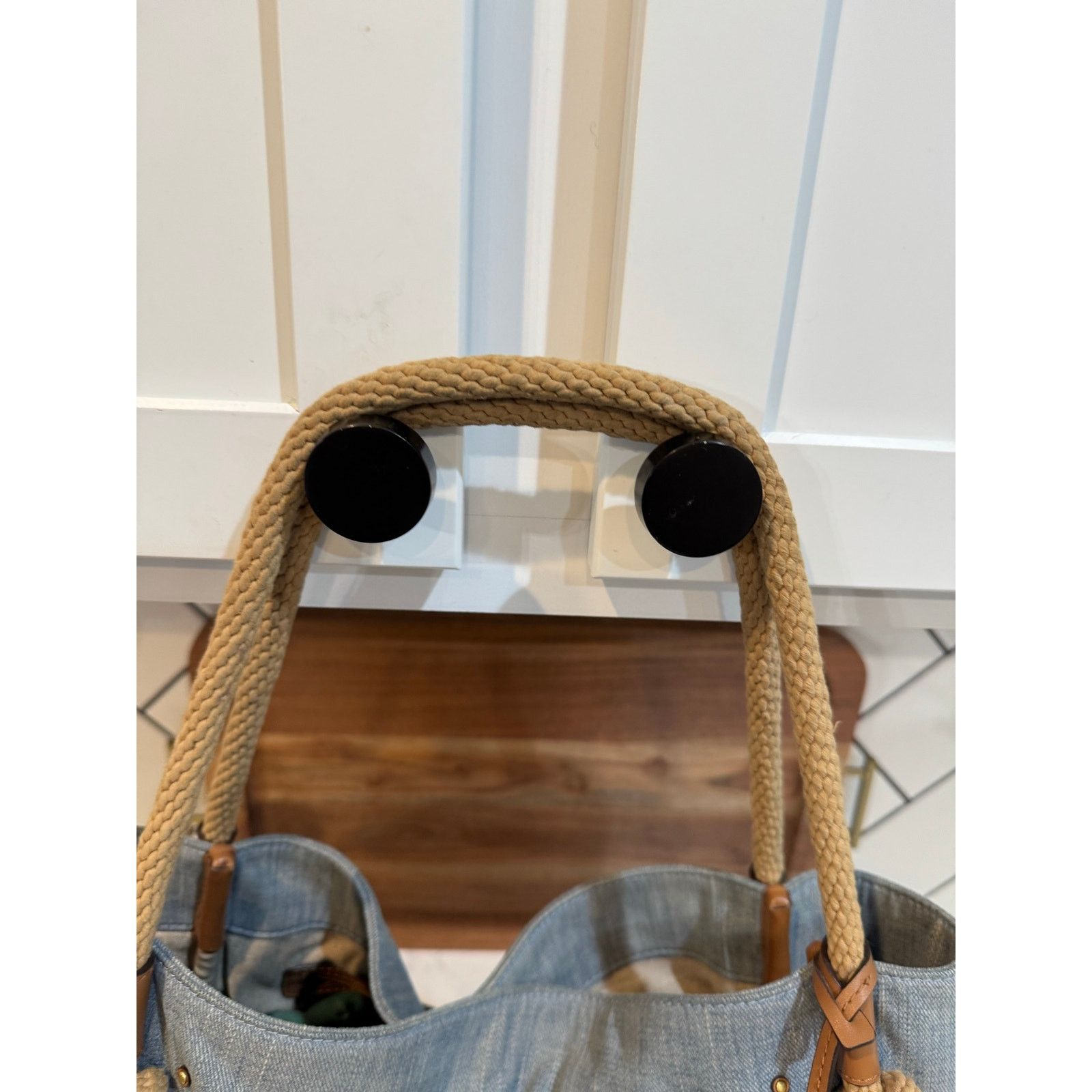 Michael Kors Michael Kors Isla Large Grab Bag denim twisted rope handles Size ONE SIZE - 9 Thumbnail