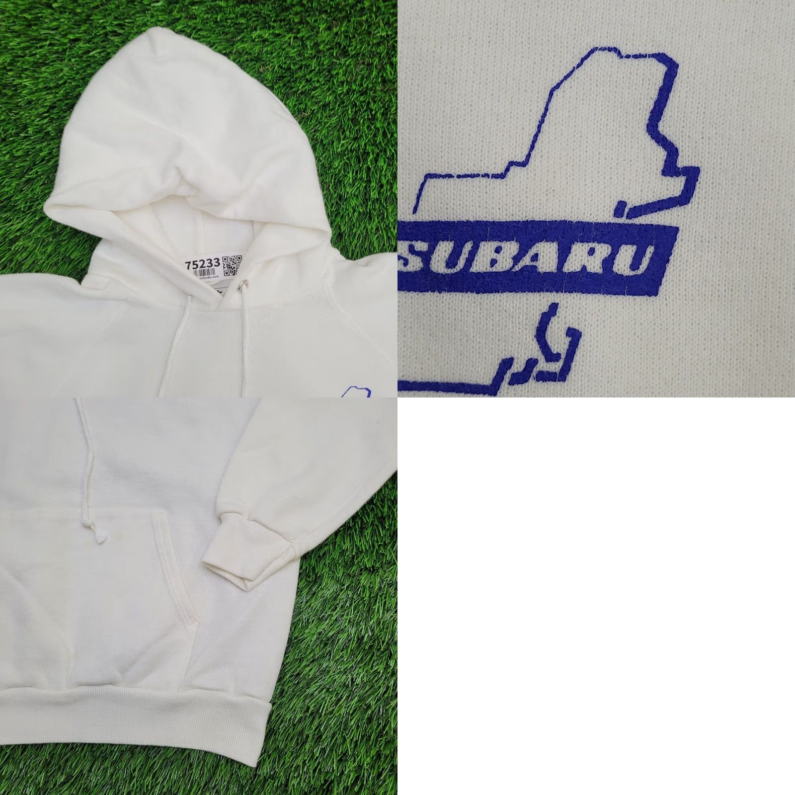 Hanes VINTAGE Subaru Hoodie Womens M White 80s Retro Logo Graphic Print Pullover Hooded Sweatshirt Size M / US 6-8 / IT 42-44 - 9 Thumbnail