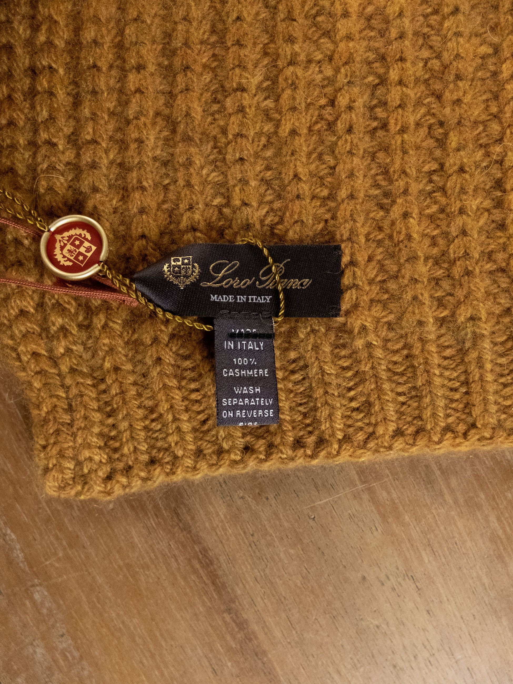 Loro Piana LORO PIANA Davenport mustard yellow ribbed cashmere scarf Size ONE SIZE - 4 Thumbnail