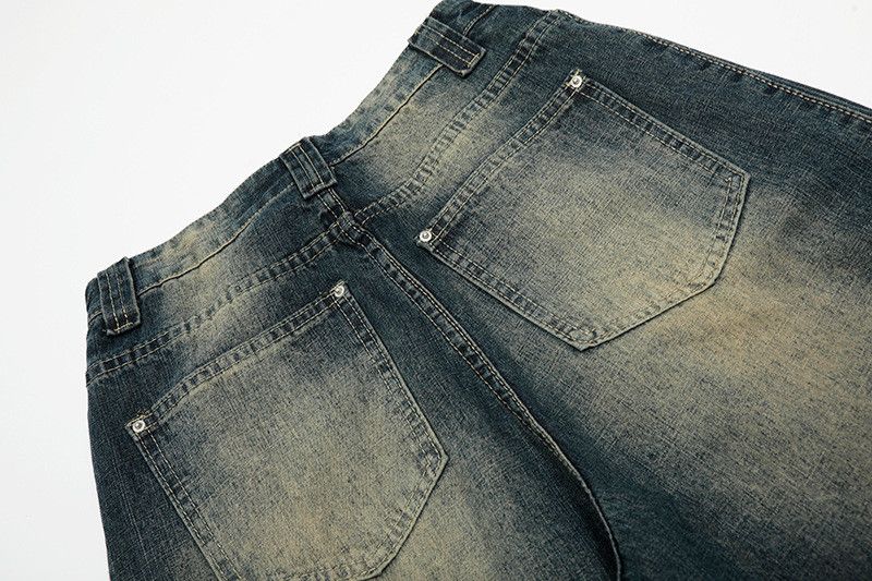 Vintage Retro washed distressed jeans for men Size US 32 / EU 48 - 5 Thumbnail