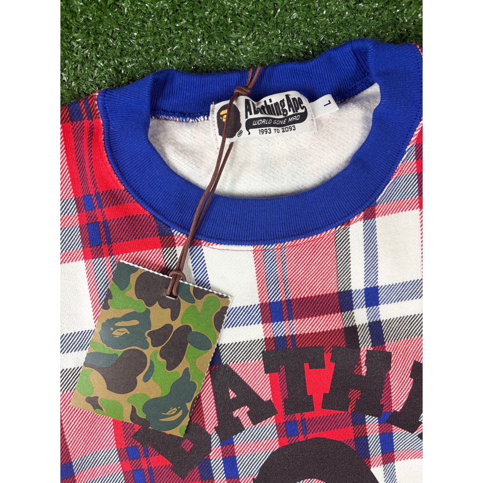 Bape Bape London Plaid Check RLX Crewneck Sweater Size Small Size US S / EU 44-46 / 1 - 3 Thumbnail
